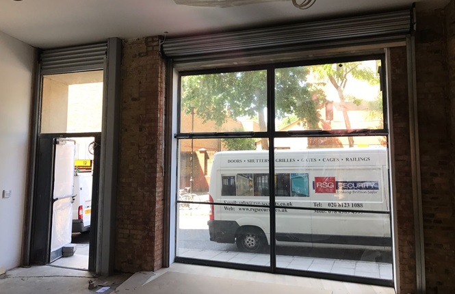 RSG5000 commercial shutters installed to office fronts in Central London.