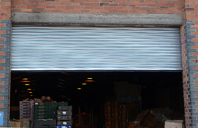 RSG6000 3-Phase shutter on a loading bay in Ealing, South London.