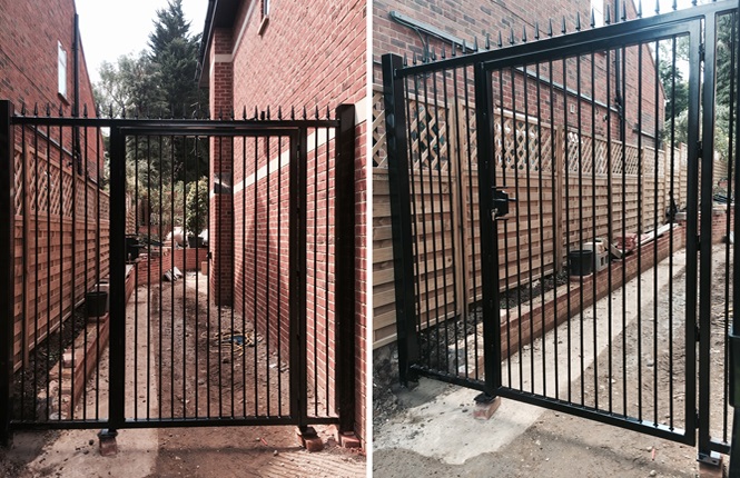RSG3000 security door gate with side panels fitted to a new build house in Totteridge, London.