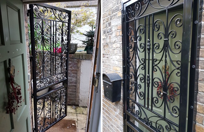 RSG3000 decorative security door gate fitted to the entrance of family home in Sutton.