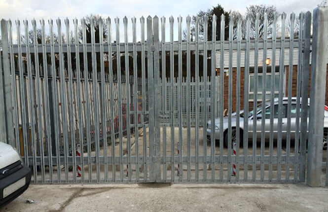 RSG3600 palisade security gates on an industrial plant in Morden, South London.