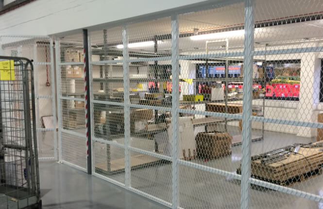 RSG4000 security cages securing equipments in commercial workshop in North London.