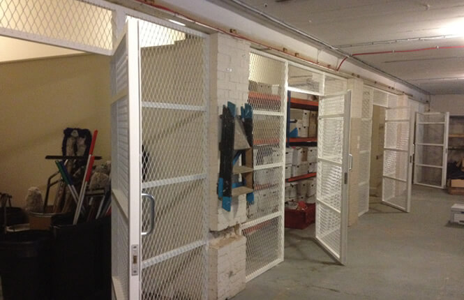 RSG4000 mesh security cages on industrial building in Morden.