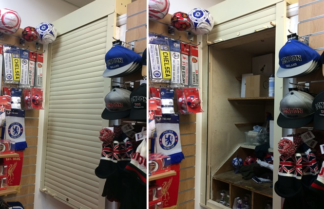 RSG5200 security shutter fitted to a new storage space in a shop, Windsor.