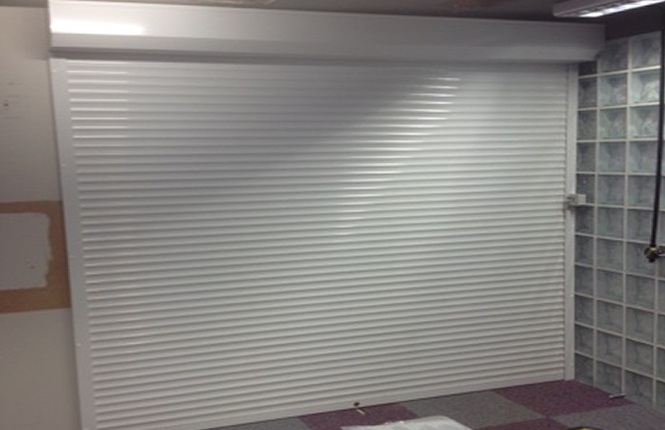 RSG5200 security roller shutter fitted to an office of a commercial centre in Essex.