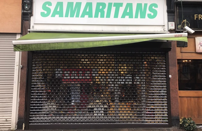 RSG5600 shop front roller shutter providing security to London British Charity.