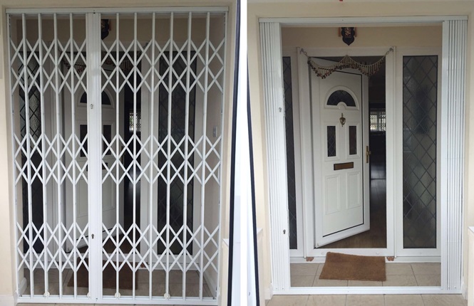 RSG1000 retractable security grilles fitted to a domestic property in Hounslow.