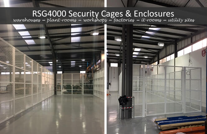 RSG4000 security enclosures on industrial warehouse in Surrey.