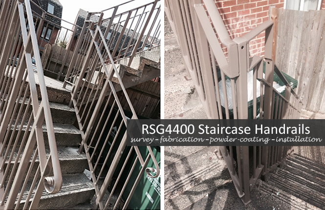 RSG4400 staircase railings on home in the city.