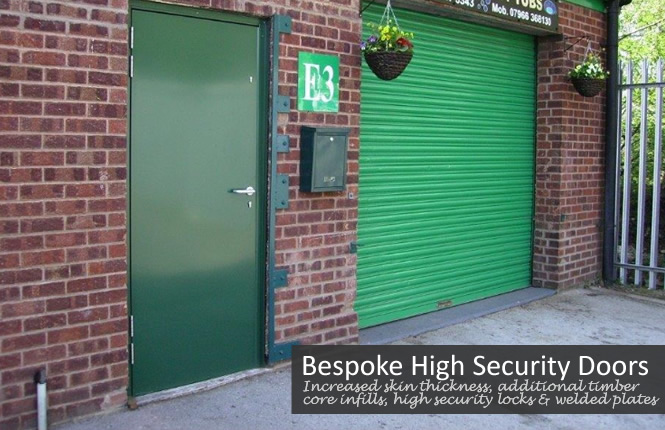 RSG8000 bespoke high security steel doorset on shop entrance in Essex.