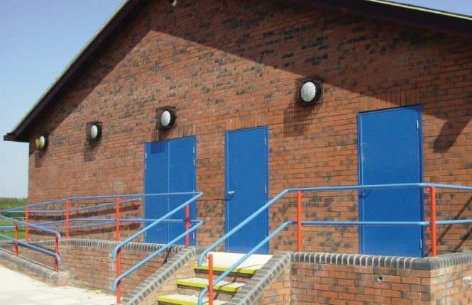RSG8000 steel doors in single and double combination securing a school project in Englands.