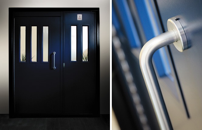 RSG8300 security doors on commercial communal reception in London.
