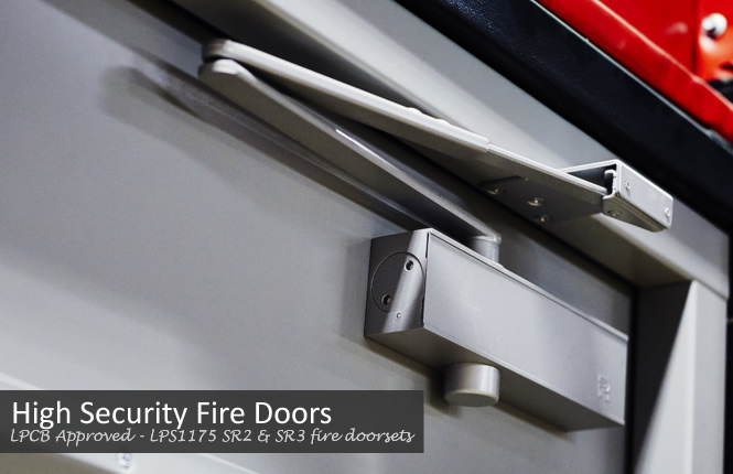 LPCB Approved - LPS1175 SR2 & SR3 fire rated high security doorsets.